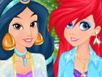 Ariel And Jasmine Ready For Summer princess dress up game